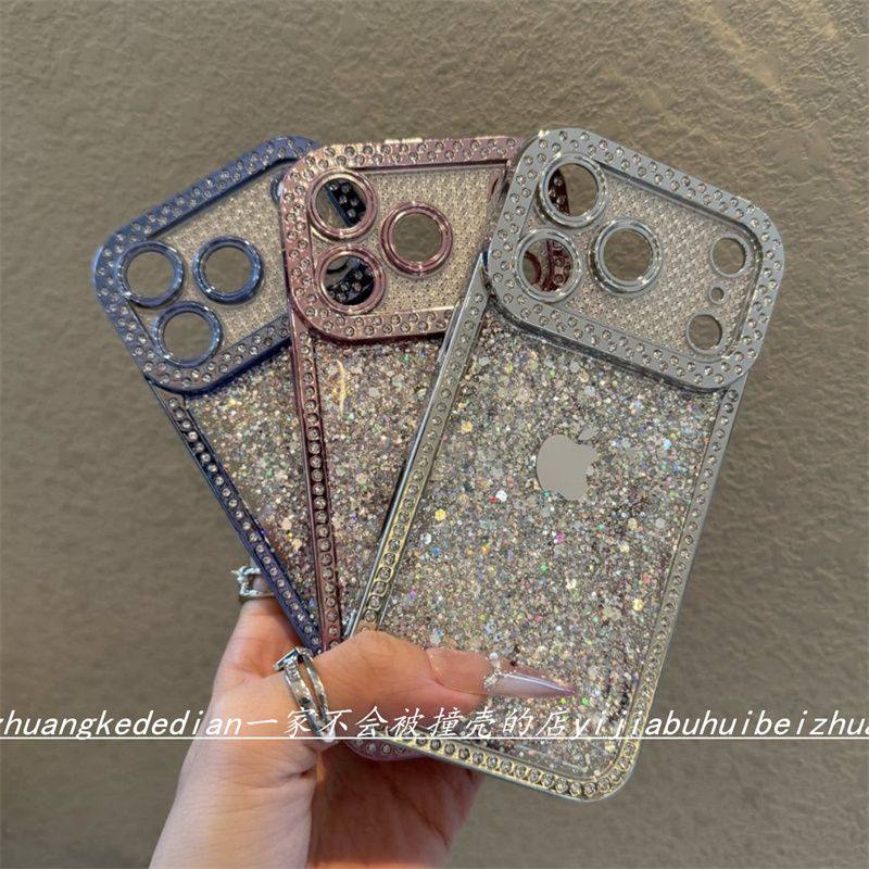 高级感闪粉带钻iphone17pro苹果16手机壳14轻奢15小众13女高档112,个性定制/设计服务/DIY,手机壳/保护套定制,淘宝优惠券,粉丝福利购,淘宝优惠卷