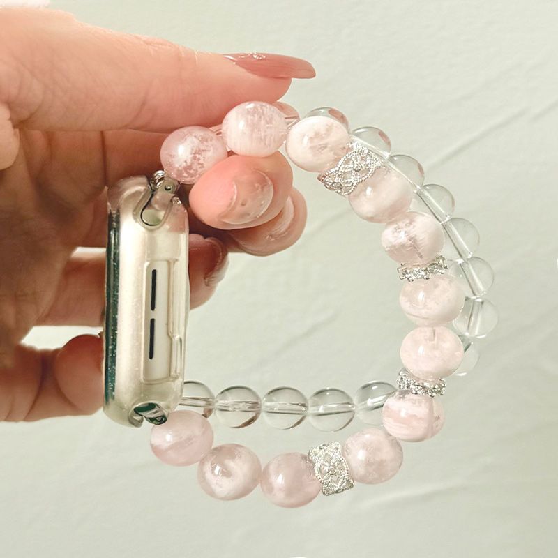 苹果智能手表Applewatch月球粉水晶高级表带iwatchS10S9SE腕带女