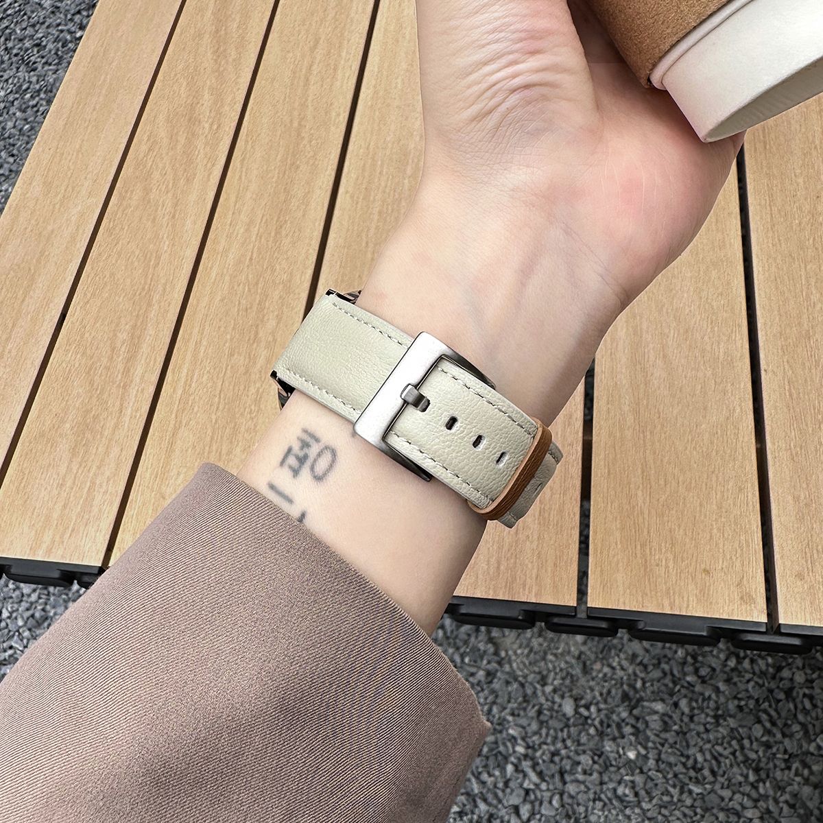 GT6华为gt54手表表带3pro荔枝纹真皮质watch54小羊皮高级荣耀适用