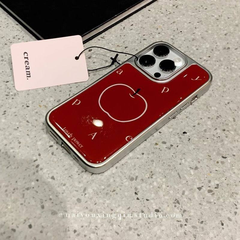简约新年红苹果电镀银边软壳适用于苹果手机壳iPhone16promax亚克,个性定制/设计服务/DIY,手机壳/保护套定制,淘宝优惠券,粉丝福利购,淘宝优惠卷