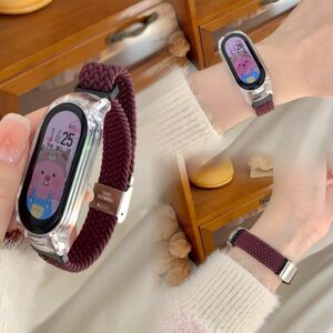 编织银扣小米手环表带适用小米手环9nfc版小米8代表带7/6/5/4/3女