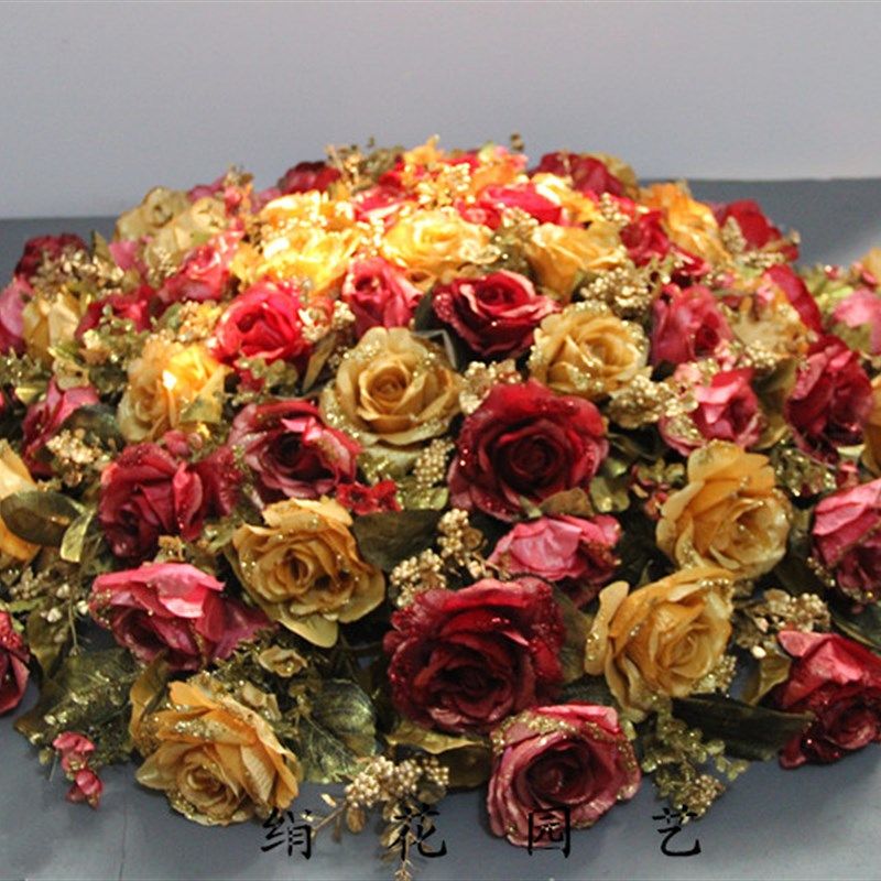 绢花新款c花艺套装酒店大型餐桌圆形摆放欧式花转盘台面插花仿真,鲜花速递/花卉仿真/绿植园艺,仿真花,淘宝优惠券,粉丝福利购,淘宝优惠卷