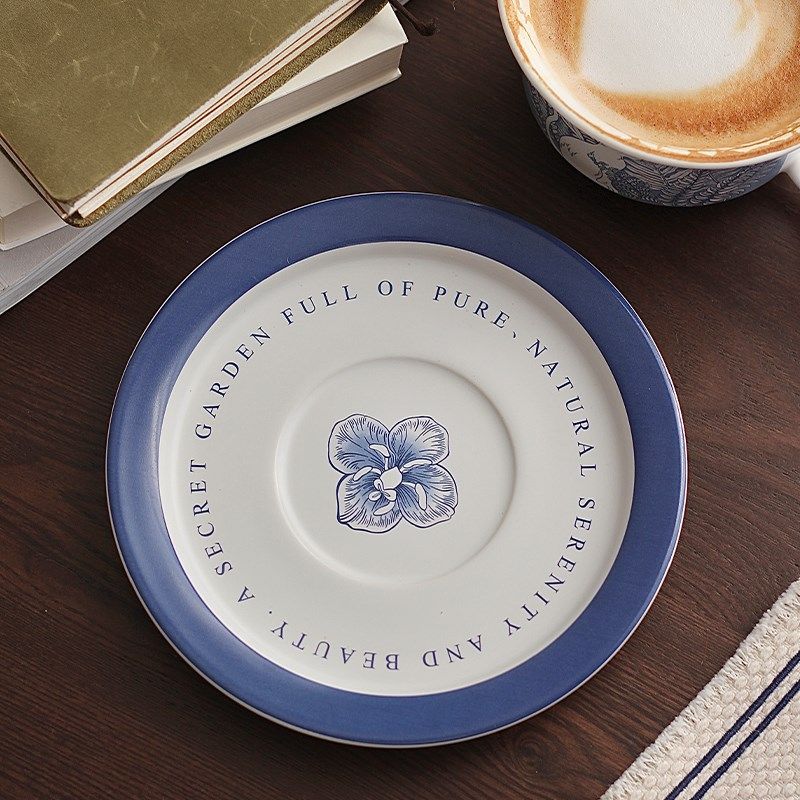 胡桃集市复古青花猫咪咖啡杯v碟下午茶杯拉花杯早餐杯高档女生礼,餐饮具,咖啡杯,淘宝优惠券,粉丝福利购,淘宝优惠卷