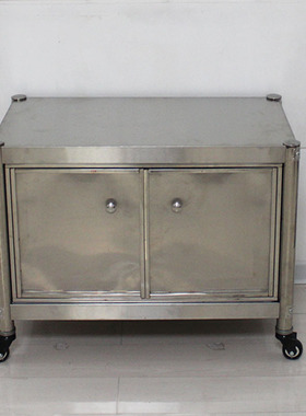 54高可移c动不锈钢带柜门置物架微波炉烤箱架双层台面置物架落地