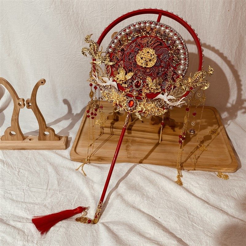 结婚新娘扇子diy材料包手捧花喜扇手工中式婚礼秀U禾服成品小红书,家居饰品,工艺扇/团扇/喜扇/折扇,淘宝优惠券,粉丝福利购,淘宝优惠卷