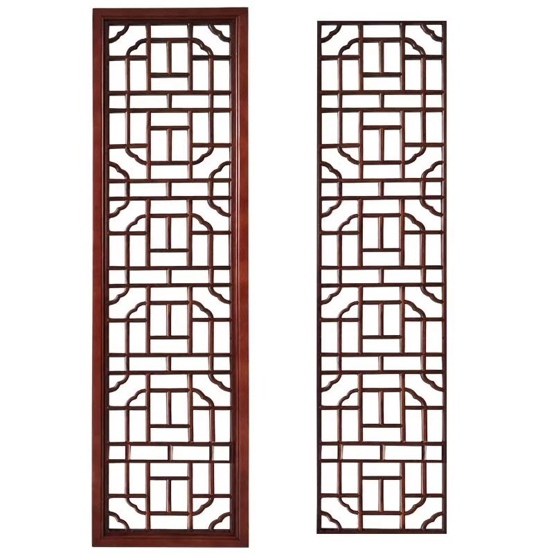 实木花格镂空雕花中式木格栅背景A墙入户玄关屏风隔断吊顶仿古门