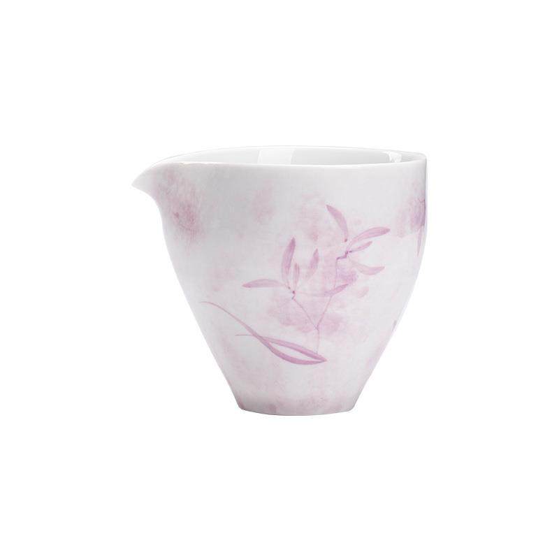 白瓷手绘兰花公道杯手工陶瓷薄胎分茶器日式均杯匀杯茶道配件,餐饮具,公道杯,淘宝优惠券,粉丝福利购,淘宝优惠卷