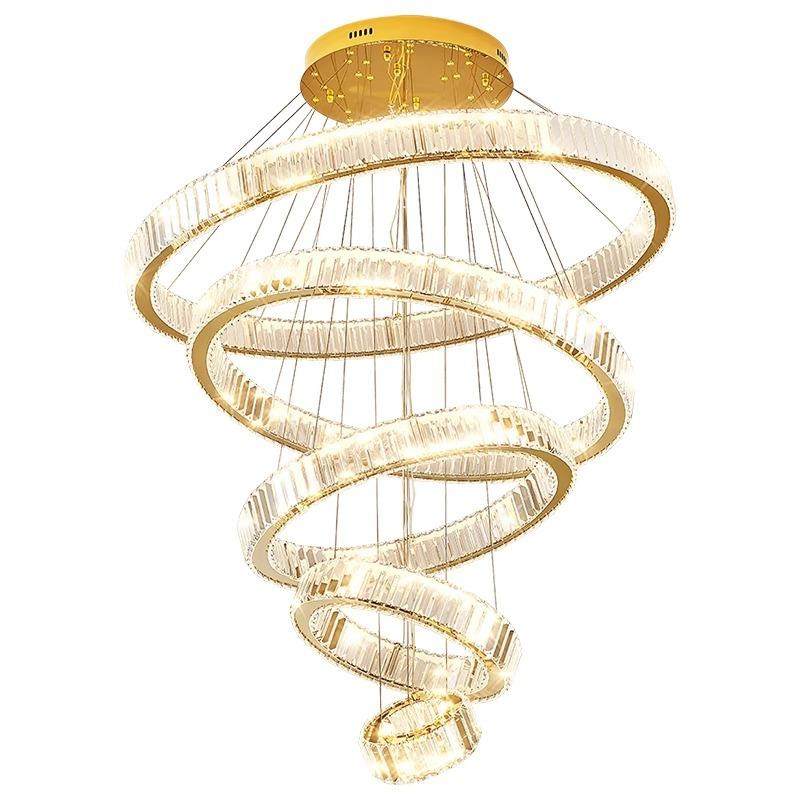 复式楼挑空吊灯别墅超大客厅水晶灯法式轻奢简约餐厅吊灯民宿灯具,家装灯饰光源,智能吊灯,淘宝优惠券,粉丝福利购,淘宝优惠卷