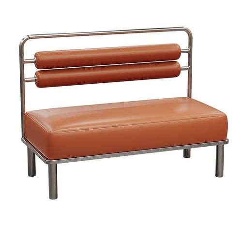 奶茶店咖啡厅不锈钢卡座沙发工业风酒吧餐厅休息区烧烤店靠墙桌椅