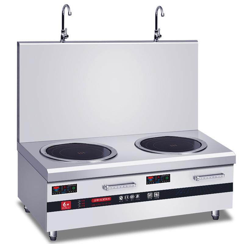 双头电磁煲汤炉商用大功率食堂熬汤炉灶大型餐厅电磁煮烫送汤桶