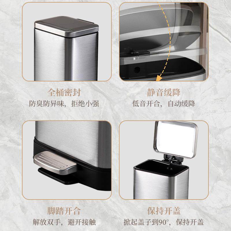 脚踏式大容量不锈钢垃圾桶商用酒店厨房户外缓降翻盖垃圾桶,家庭/个人清洁工具,垃圾桶,淘宝优惠券,粉丝福利购,淘宝优惠卷