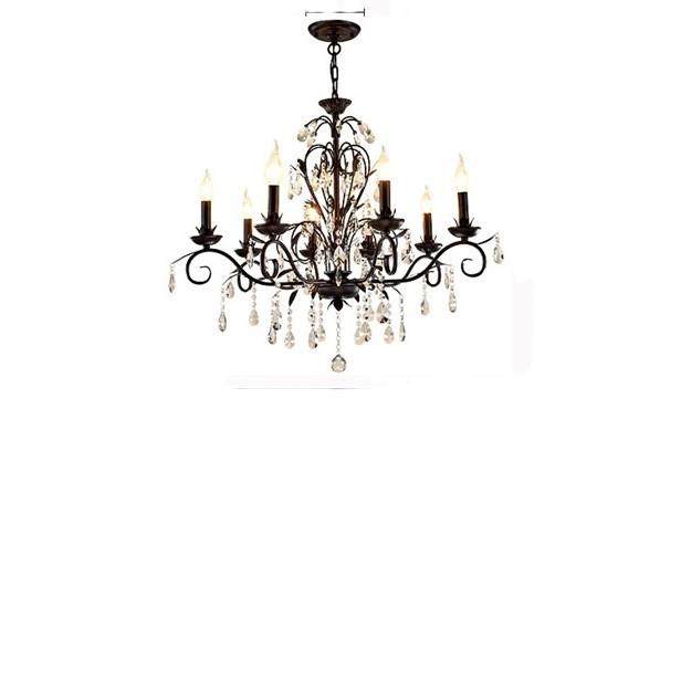 复古法式黑色客厅吊灯水晶房间主灯轻奢欧式高端大灯大气餐厅灯具