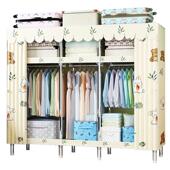 简易衣柜现代简约布衣柜钢管加粗加固出租房家用卧室收纳结实耐用