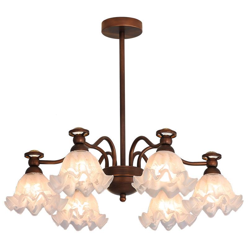 美式古客厅吊灯意网红铃兰射灯法创式灯复复室古灯具中古餐厅卧灯