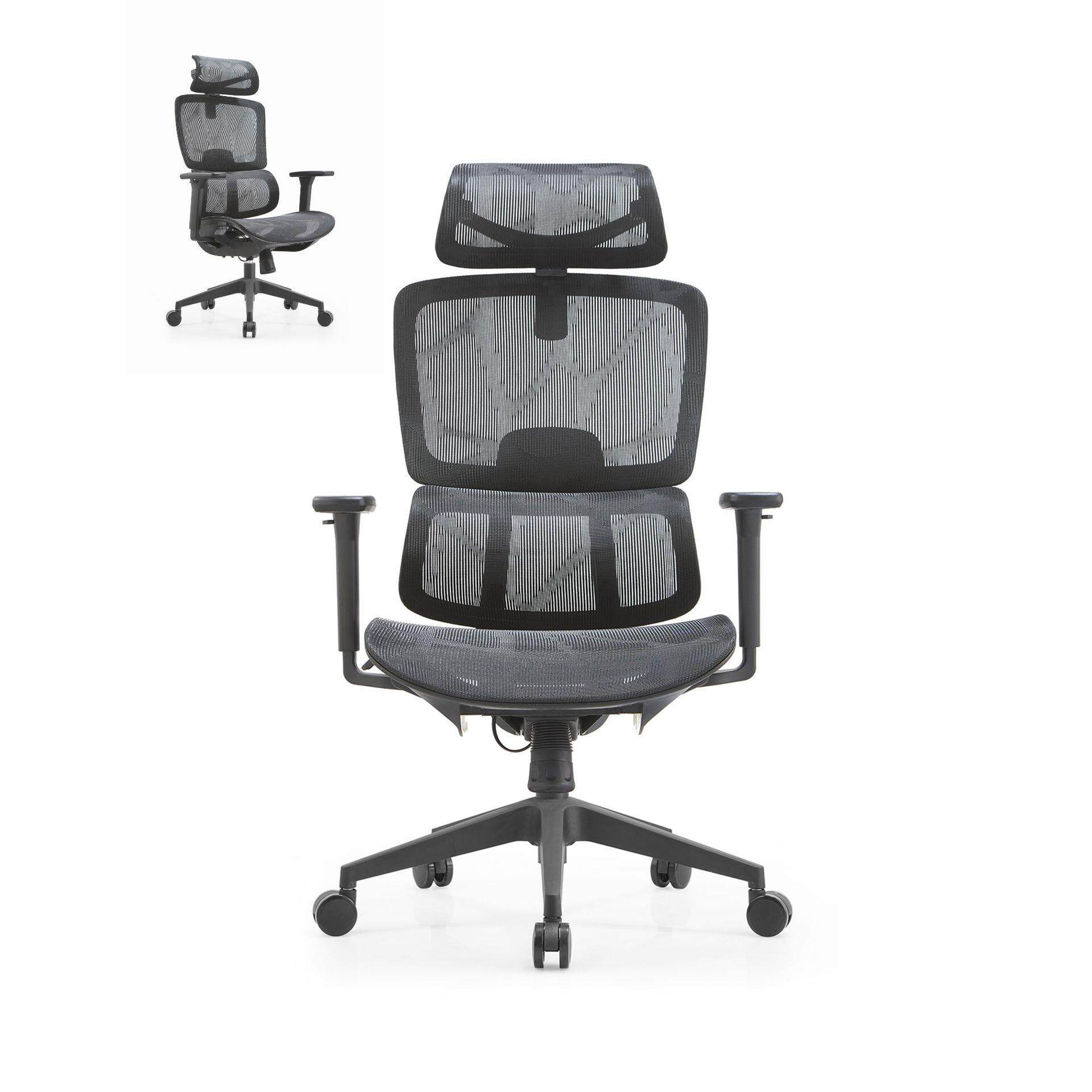 可调节家用人体工学椅子电脑舒适久坐椅可升降办公护腰靠背椅子灰