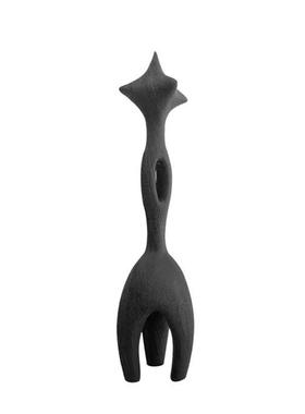 简约现代侘寂风树脂几何黑色摆件样板房售楼处酒店大厅装饰品