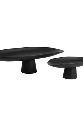 水果盘轻奢高档客厅茶几托盘高脚艺术展示盘软装高级感摆件装饰品