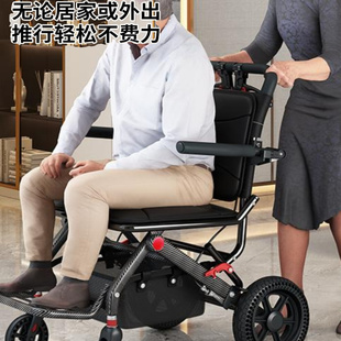 老人手推车可坐折叠代步助力购物小推车老年人坐的能推小轮软椅子