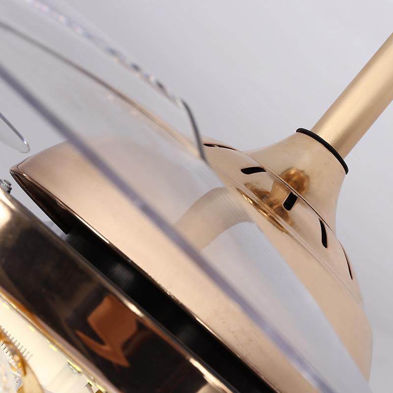 金色现风代LED风扇灯餐厅客厅室形静音变频吊扇卧灯吸顶式隐扇灯