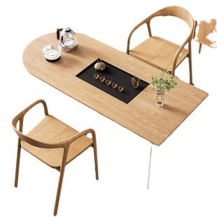 茶奶油约风实木茶桌椅现代简家用小型户客厅阳台台BSA茶桌椅组合