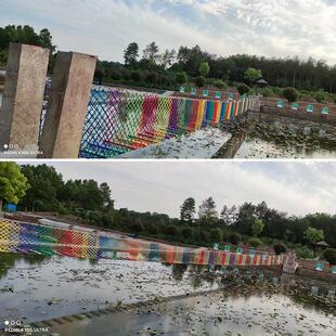 景水上吊桥桥农庄木质景观人桥行吊57581桥铁索户外空中悬索区铁