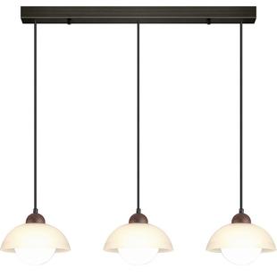 餐厅吊灯简约现代29823高档餐北桌吊灯美黑胡木轻吧奢客桃厅台护