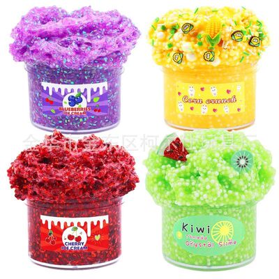 希音temu跨境AMZ史莱姆胶slimekit椰果泥软陶水晶泥玩具100ml套装