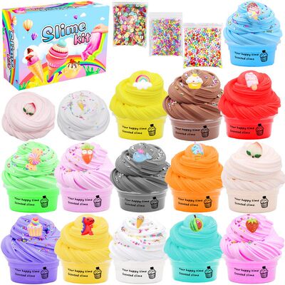 14pcs棉花泥套装slime kit 50ml史莱姆彩泥黄油泥厂家直供
