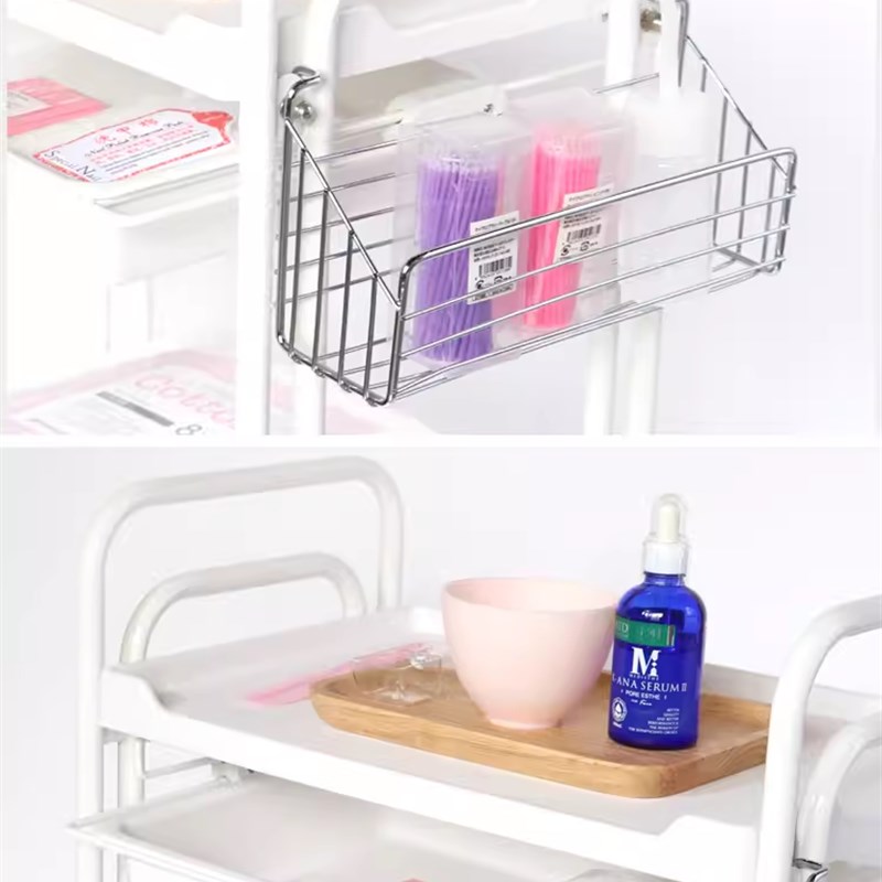 小推车置物架美容院移动推车仪器推车推车置物架不锈钢美容车三层