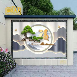 新款户外新中式窗格福字花鸟瓷砖影壁墙迎门墙别墅农村照壁不褪色