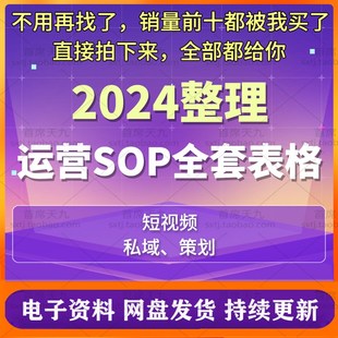 社群运营sop流程私域流量表格模板抖音短视频策划营销计划书方案