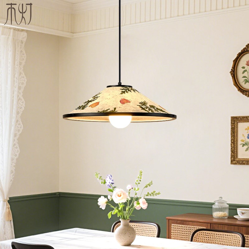 餐厅吊灯东南亚南洋田园风设计师艺术宣纸宋式美学餐桌书房摇臂灯