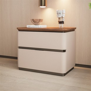 新中式现代e轻奢创意全实木床头柜高端家用卧室床边柜简约储物柜