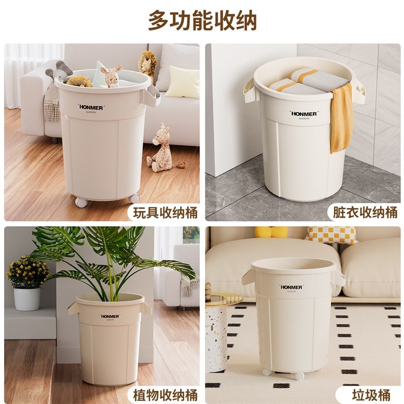 厨房专用垃圾桶带轮家用s大容量带轮子加大商用餐饮厨余大号收纳