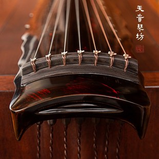 天音古琴初学者纯手工生漆老杉木演奏级长吟落霞式入门古琴赠桌凳