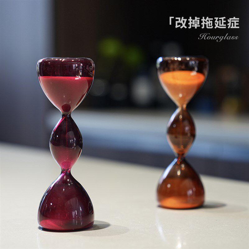 创意彩色艺术沙漏计时器个性现代风家居摆件 客厅电视柜装饰摆件