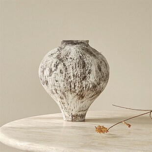 陶艺师沉香侘寂风高温陶瓷艺术花瓶 民宿客餐厅会所茶室手工摆件