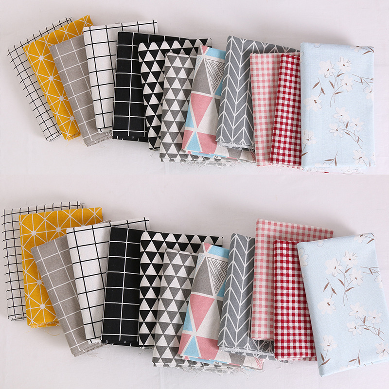 现货几何系列印花混纺棉麻布料抱枕桌布仿亚麻围裙收纳袋家纺面料