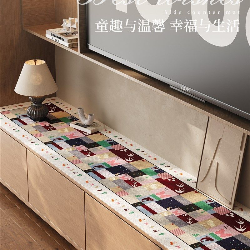 餐边柜桌垫电视柜鞋柜玄关卡通高级皮革桌布防脏台面保护垫子盖布,居家布艺,桌布,淘宝优惠券,粉丝福利购,淘宝优惠卷