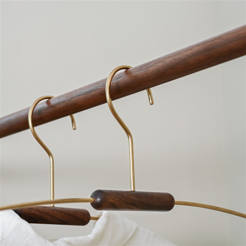 黑胡桃木转角挂衣架卧室墙上壁挂次净衣区挂杆墙角挂衣.杆角落衣