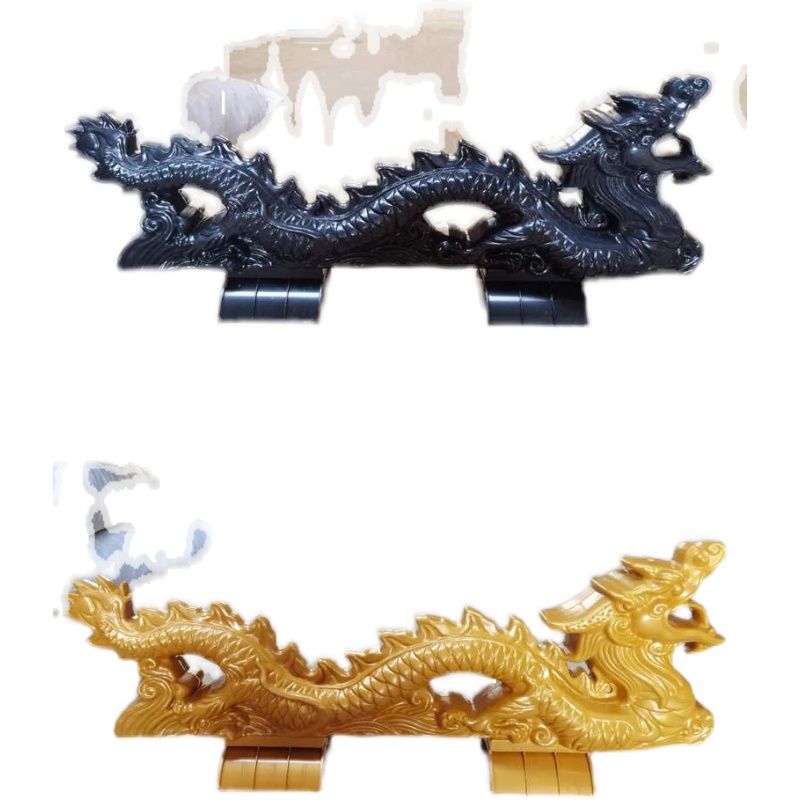 非陶瓷二龙戏珠双龙戏珠树脂瓦造型配件塑料屋顶装V饰屋脊龙头镇
