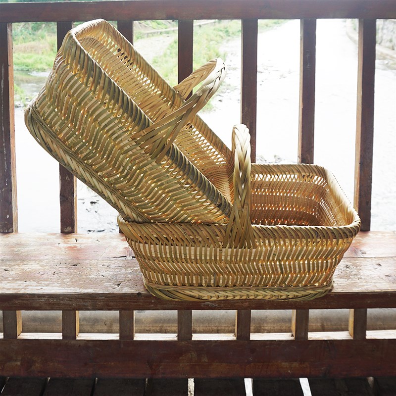 贵州纯手工竹编农家提篮水果篮菜篮收纳手提竹篮家用篮子