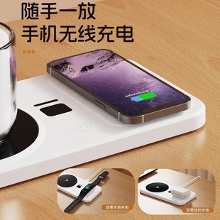 二合一恒温杯垫无线手机充电暖杯垫办公室热牛奶咖啡智能加热杯垫
