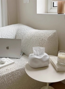 奶油风纸巾盒家用客厅轻奢高档创意餐巾纸抽纸盒高级感装饰摆件