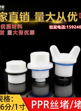 ppr4分内外丝堵头外牙丝堵免生料带水管配件PPR管堵6分 1寸20闷头