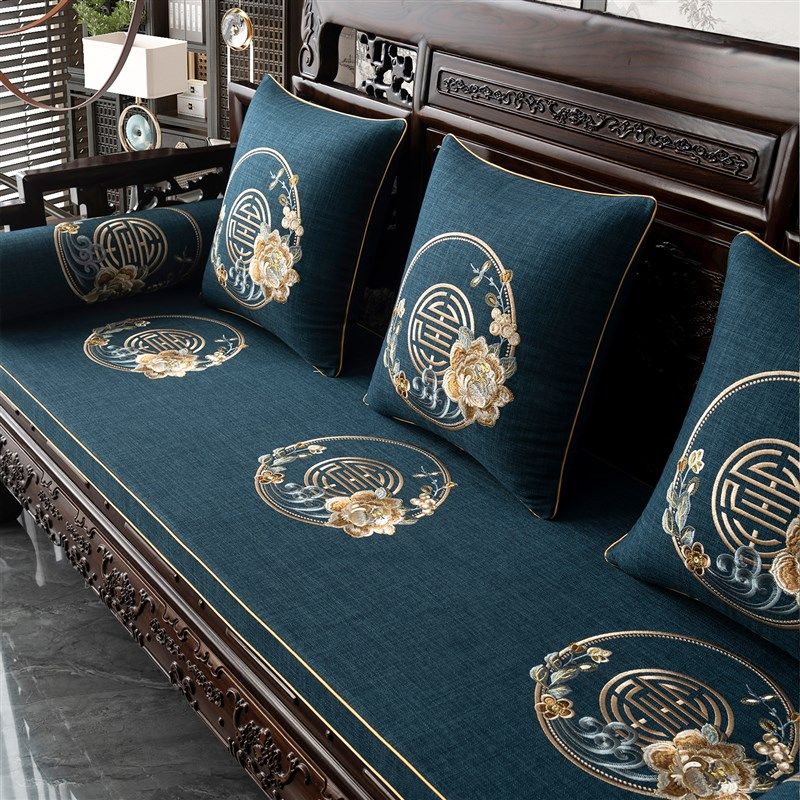 新中式红木沙发垫坐垫o实木沙发四季通用专用防滑海绵垫子套罩定