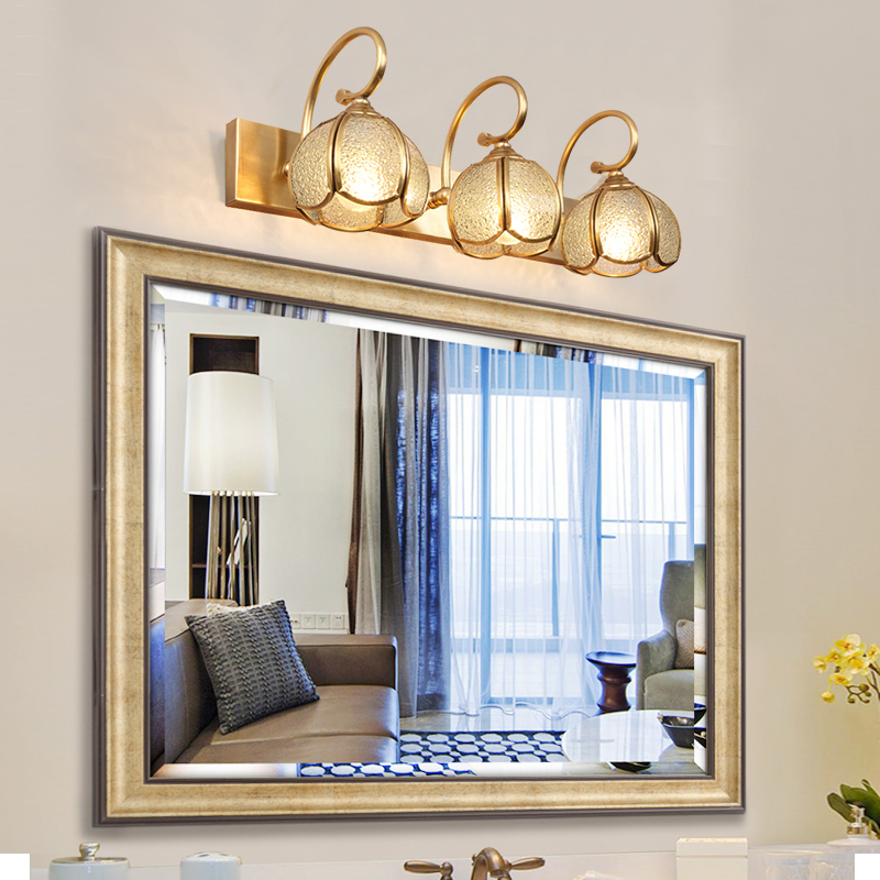 欧式全铜镜前灯LEmD卫生间防水浴室镜前灯简约壁灯化妆梳妆台镜灯