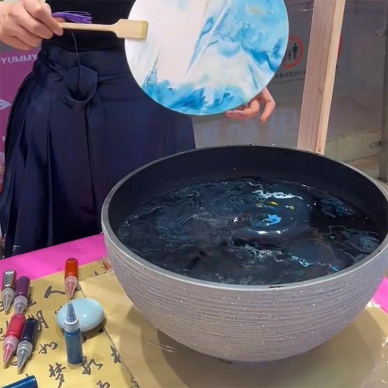 漆扇盆缸专用非遗漆扇桶漂漆颜料染水缸摆摊手工diy容器大号无孔