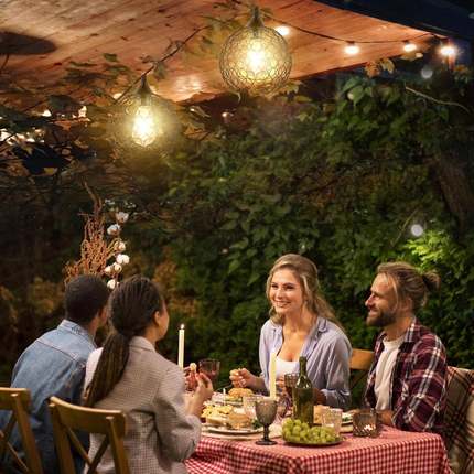 新款太阳能圆形吊灯LED人体感应灯室内外走廊庭院遥控小夜灯