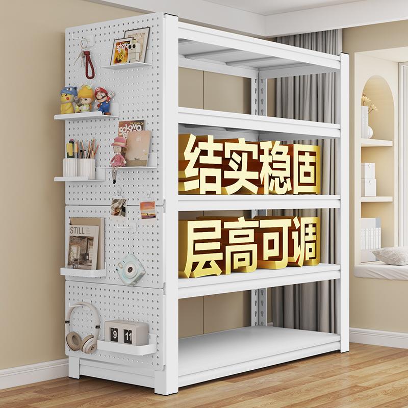 家用货架置物架落地多层储藏间阳台杂物快递收纳架钢制超市展示架